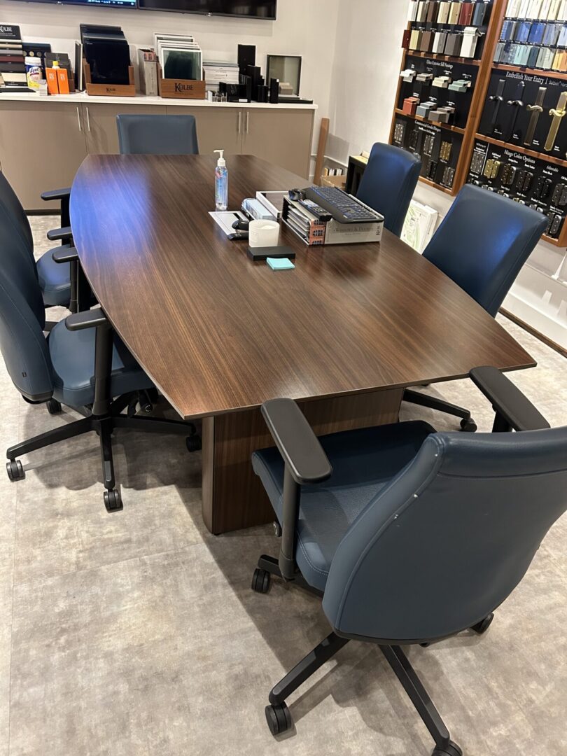 View of the table with chairs inside the office