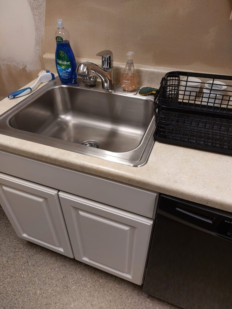 Closeup shot of stainless steel sink