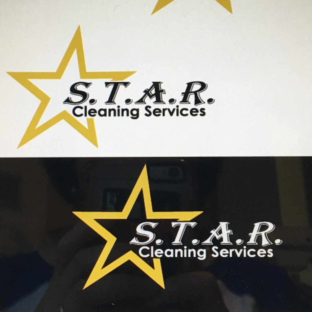 Collage of star cleaning services logo